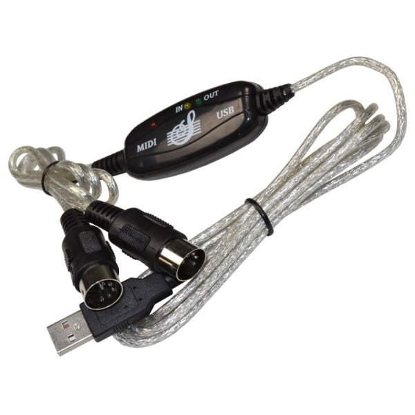 USB IN-OUT MIDI-kabelkonverter PC till musiktangentadapter