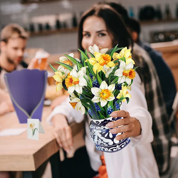 3D Pop Up-kort, 12 tommer evighedsblomsterbuket lykønskningskort