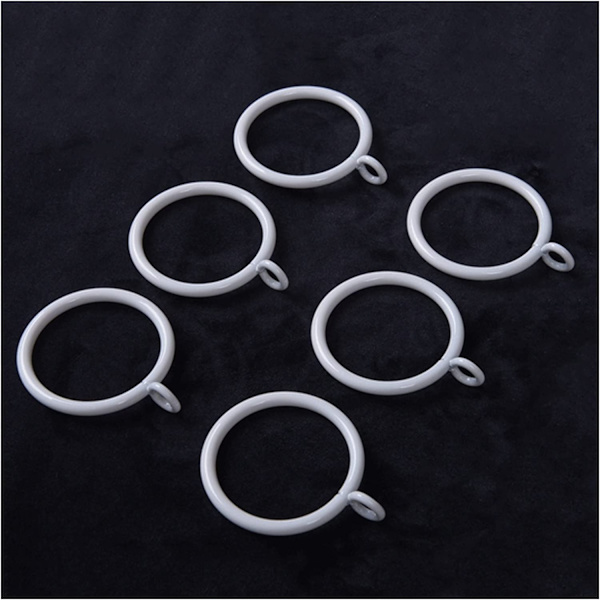 Gardinstångsring för hemmet, duschdraperiets hängande ring, gardinringar i metall, innerdiameter 38 mm (vit)