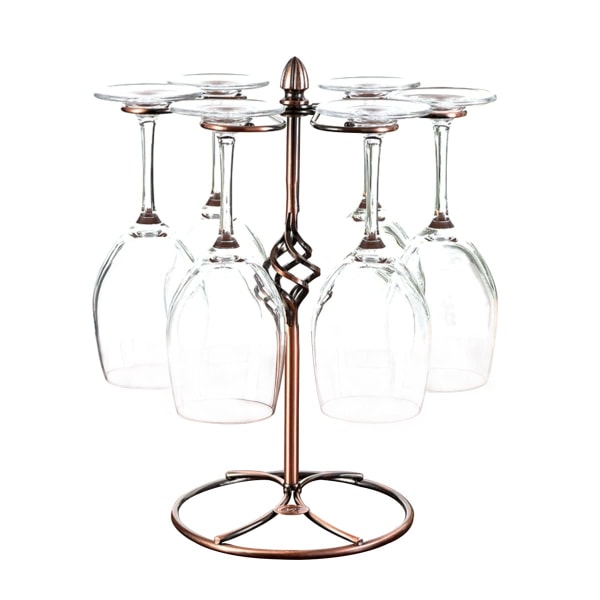 Vinglas holder, metal glas holder, vintage 6 kopper vinglas rack stand, fritstående glas holder, vinreoler, glas holder