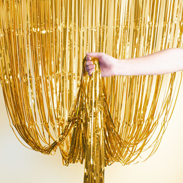 2 kpl 3ft x 8.3ft kulta tinsel glitter verho