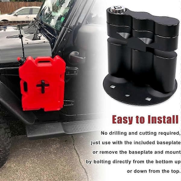 Pack Mount Lås, Låsande Pack Mount med Bakplatta Bas och 2 Nycklar, för Bränslebehållare, Vattenbehållare