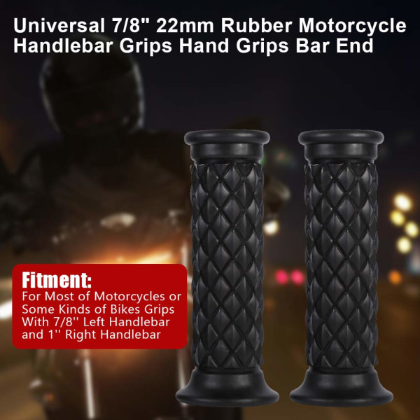 Motorcykel Håndgreb, 1 Par 22mm Styrgreb (Sort)