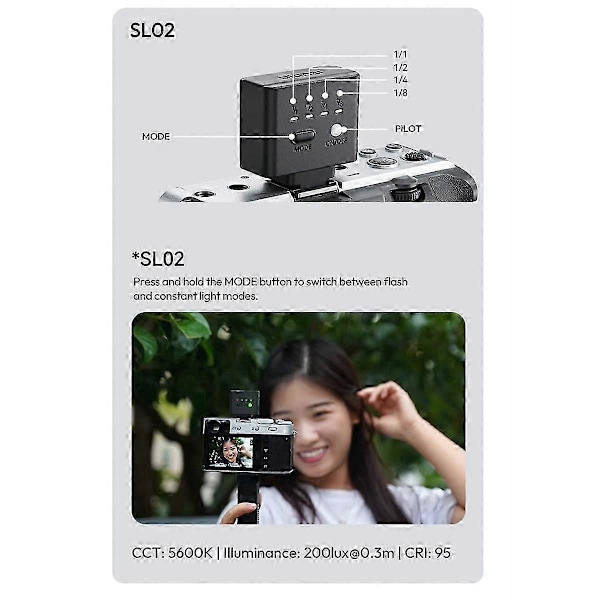 SL02 Kamerablixt 4-stegsjustering SpeedLite GN8 6500K