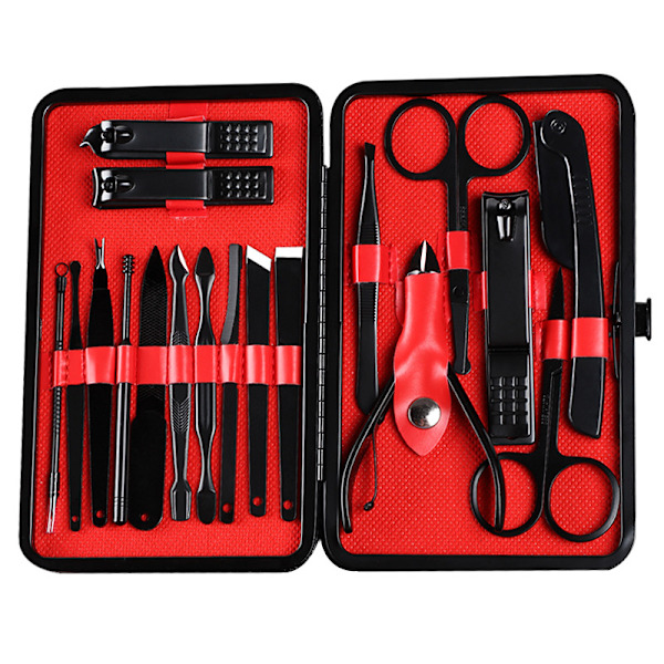 Manikyrset Pedikyr Kit Nagelklippare -  (Svart)