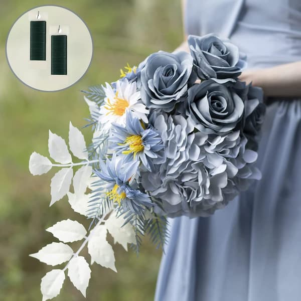 2 ruller grøn blomstertråd til kransfremstilling, kranswire
