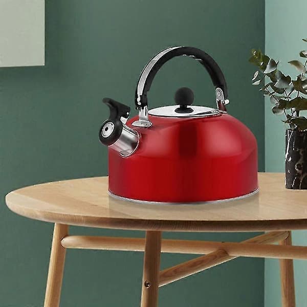 Vattenkokare med visselpipa för hemgasspis, 3 l, rostfritt stål