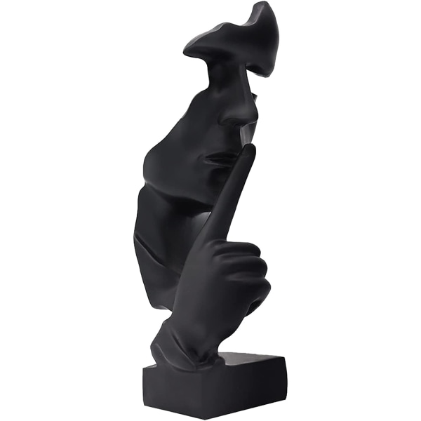 Stilhed er guld tænker statue abstrakt kunst harpiks figur sort
