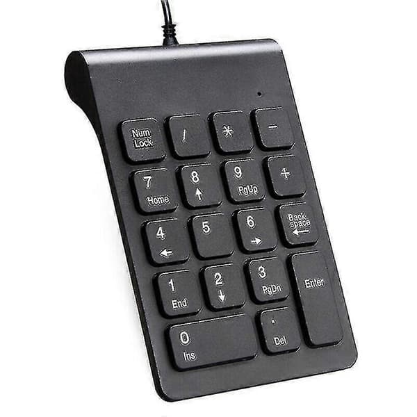 USB-kabel med 18 taster, kablet numerisk tastatur, trådløs nummerblok til pc!