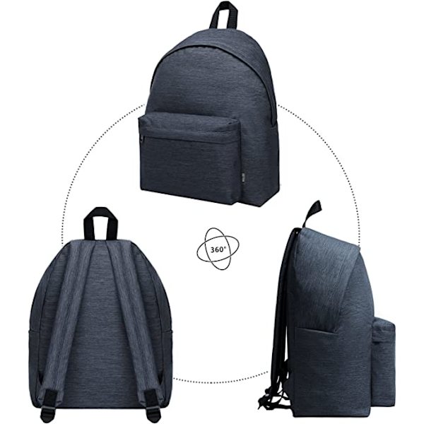 Letvægts Rygsæk Casual Daypack Skole Taske  (sort grå)