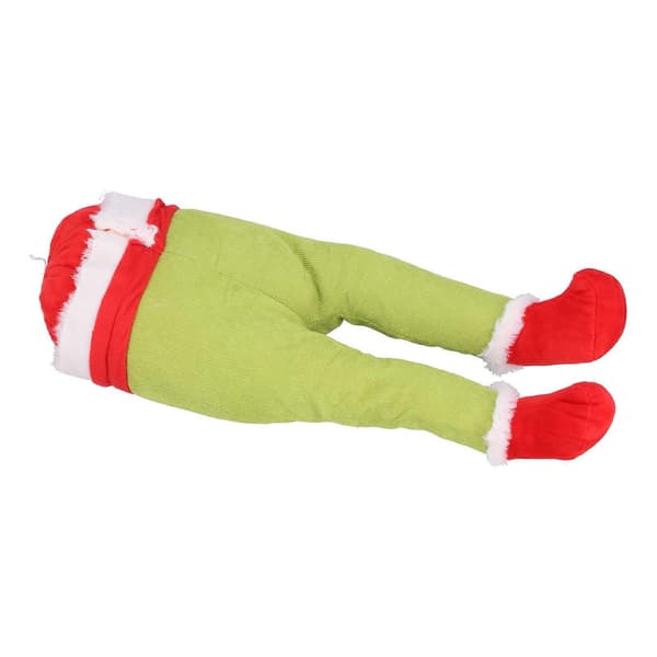 Juldekoration för dörr, tomteben, fyllda ben för grön julgran