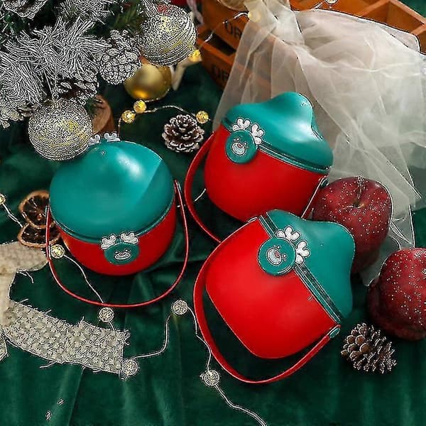 Jul Plast Presentförpackning Julklappsförpackning Julafton Äpple Presentförpackning Presentförpackning - Juldekorationer (1 st, Röd)