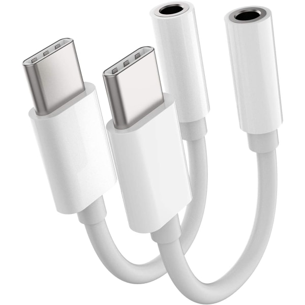 2-pak, USB C til 3,5 mm hovedtelefonstikadapter