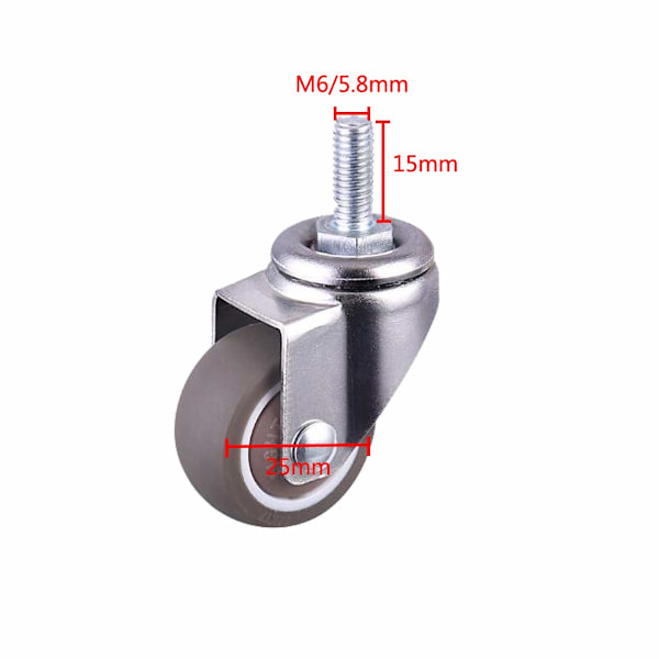 Hjul Casters, 1 tommer Trolley Swivel Caster Wheels, Sæt med 4