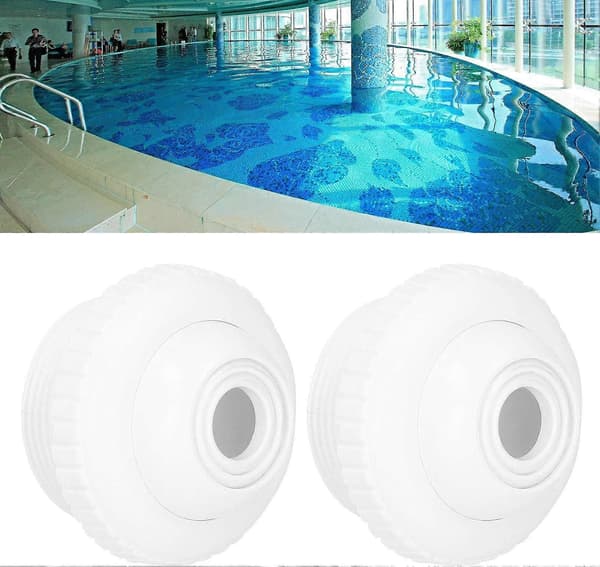2 stycken poolmunstycken med extern gänga, pooltillbehör