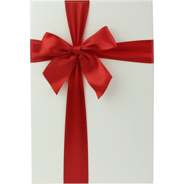 Presentförpackning, 22 x 15,5 x 9,5 cm Röd ask med rosettband