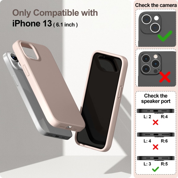 Magnetisk deksel designet for iPhone 13 (lys rosa)
