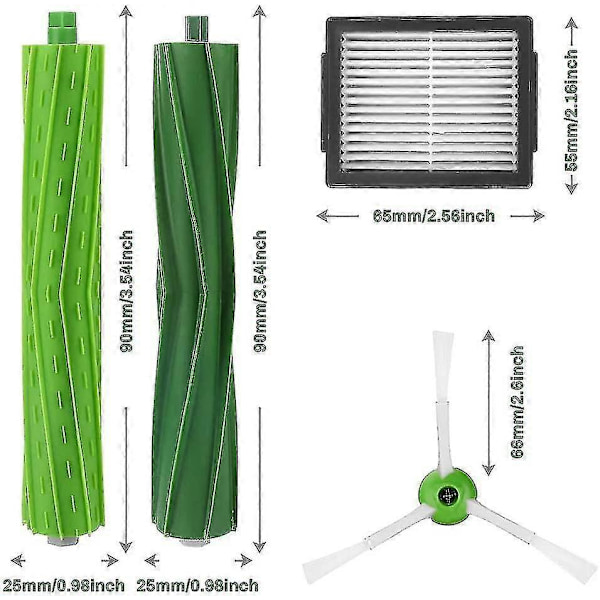 Reservedele til Roomba I7 I7 + / I7 Plus E5 E6 E7, Robot Reservedele Tilbehør med 3 Filtre