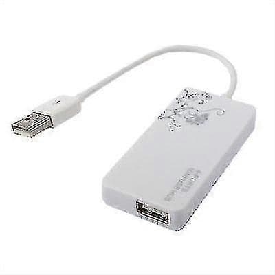 4-porters USB 2.0-hub, Plug and Play, Hvit
