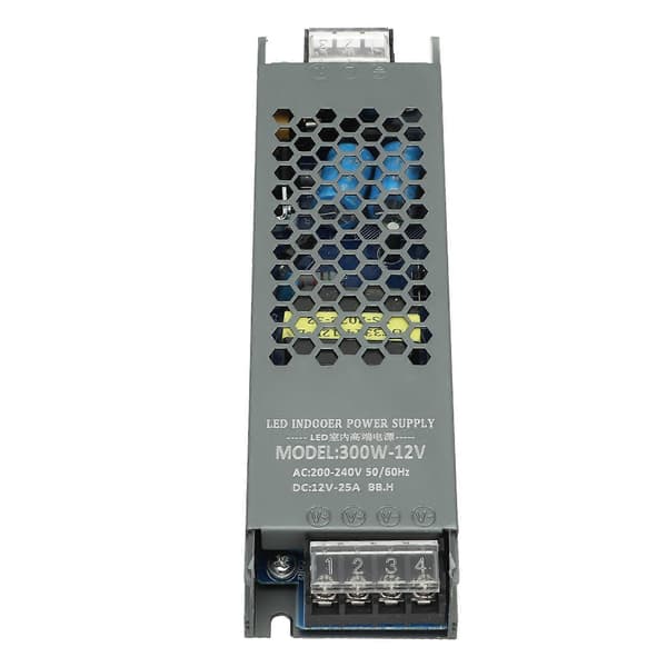 LED Strømforsyning AC200‑240V DC12V 300W Lavspændingstransformator Adapter til Indendørs Udendørs LED Lys