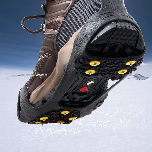 Ice Sne Grips Træktøj Ice Cleat Sne Gripper Skridsikret over sko Gummi pigge Stegjern Anti-Slip Holdbar Slip-on Stretch Fodtøj(M)