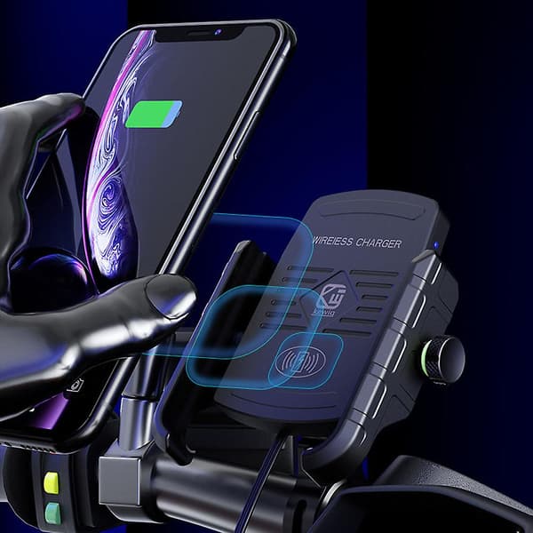 Qi Trådløs Lader Hurtiglading 3.0 Motorsykkel Styrefeste Telefonholder