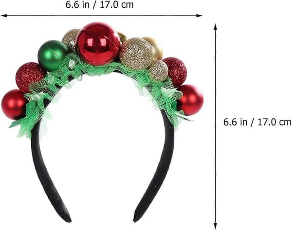 Julehårbøyle med bjellemotiv for damer Jule dansefest hårbøyle Julehodebånd