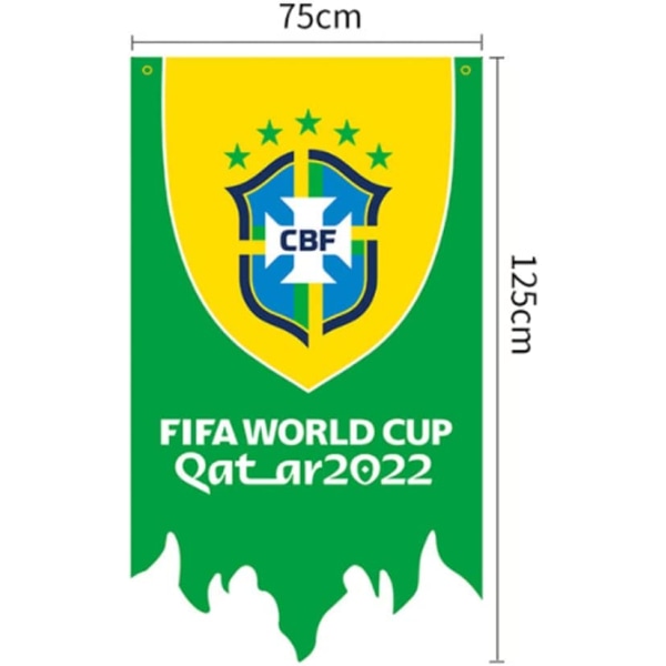 2-pack 30X50" Qatar World Soccer Cup-flagga (för Brasilien)