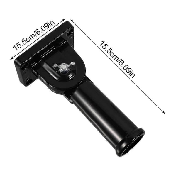 Justerbart flagstangbeslag kraftigt aluminium flagstang displayholder (sort)