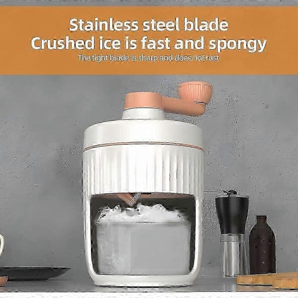 Bærbar snøkjeglemaker med håndkrank og rustfrie stålblader Inkluderer gratis isbitbrett for slush og desserter