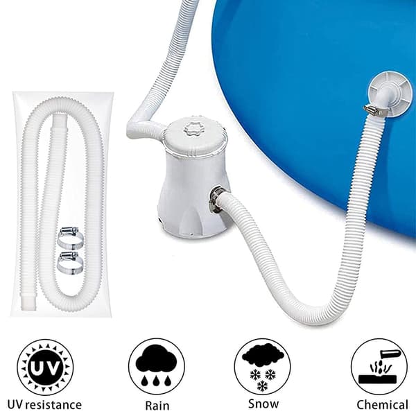 Swimmingpool Slange Udskiftningsslange, med 2 forbindelsesringe, 1,5M