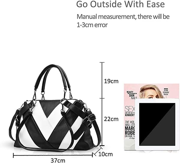 Handväskor för damer Stor Cross Body Bag (Svart och Vit)