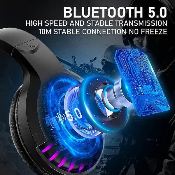 Trådløse Bluetooth-hodetelefoner med støyreduserende HiFi stereomikrofon dyp bass