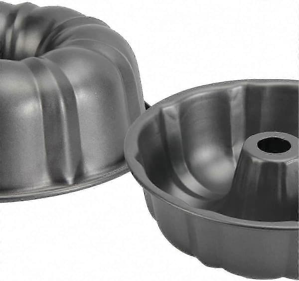 Räfflade rörformar för bakning - 2-pack kraftig kolstål Bundt Cake Form