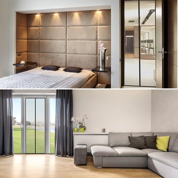 Magnetisk Insektnet Dørskærm Mesh Gardin Passer Til Dør Op Til 80 x 210cm (Sort) 80×120cm