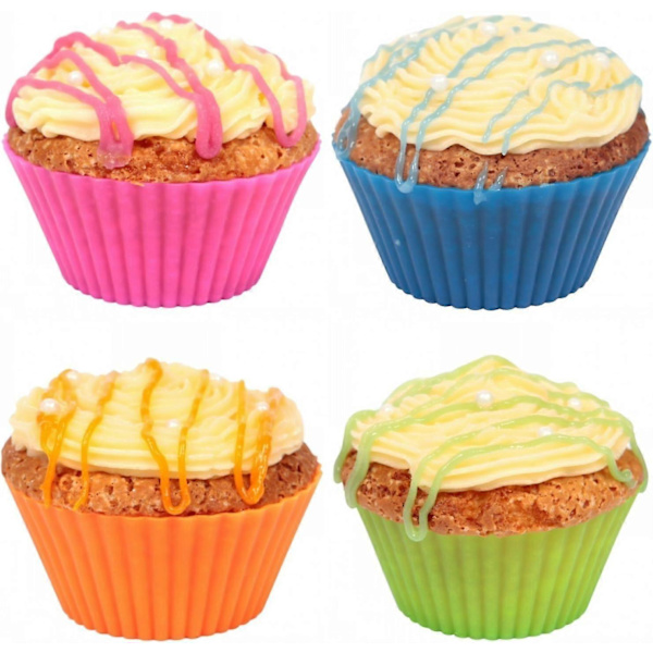 Genanvendelige og non-stick silikone bageforme Cupcake liners Muffins Cup forme 24 stk.