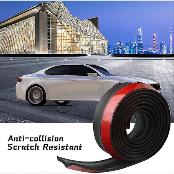 2,5 m Universal Frontspoiler, Gummi Frontfangerleppe, Universal Gummi Bil Front Bakfanger Lim, Selvklebende Frontspoilerleppe, For Bilfront