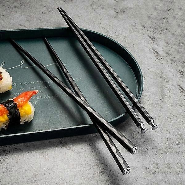 5 par återanvändbara sushipinnar i legering med halkfritt grepp