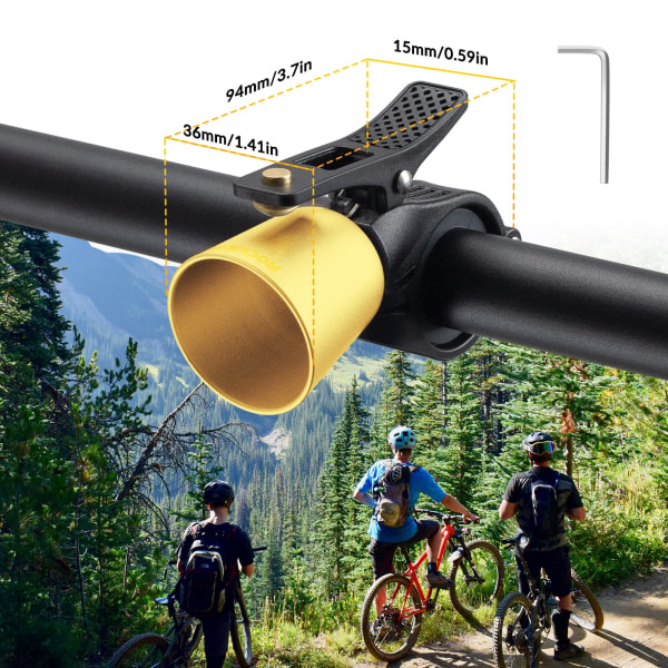 Cykelklocka, högljudd Retro cykelklocka Universal horn av kopparlegering Vattentät cykelklocka för mountainbikes, racercyklar, guld gold