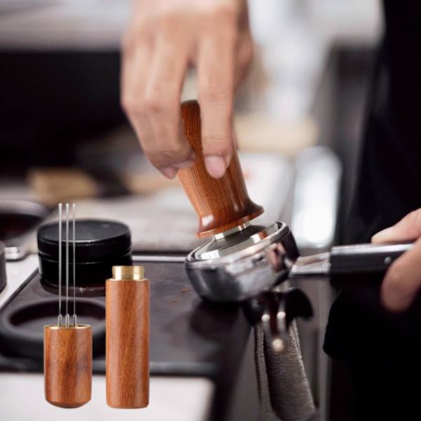 Espressokaffe Tamper och Omrörare, Pressverktyg för Barista, Espressomaskiner, 53mm