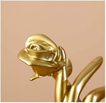Harts Resin Skulptur Prydnad för Bröllopspar Älskare (Guld)