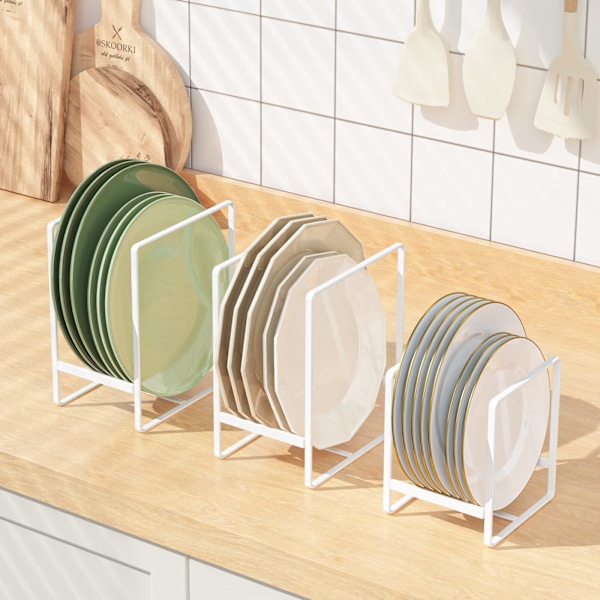 2-pack tallrikshållare för skåp, diskställ för kök