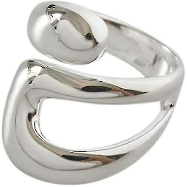 Justerbare Sterling Sølv Ringer 925 Dobbel Linjer Form Personlighet Ring Fint Smykke