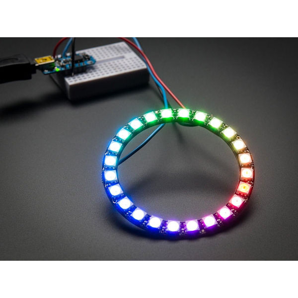24 RGB Neopixel LED-ring med integrerte drivere