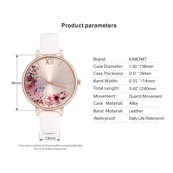 Dameure med læderrem - Luksus kvartsure - Vandtætte moderigtige kreative armbåndsure til kvinder og piger