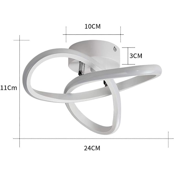 Moderne LED-taklampe, 22W aluminium og akryl taklampe