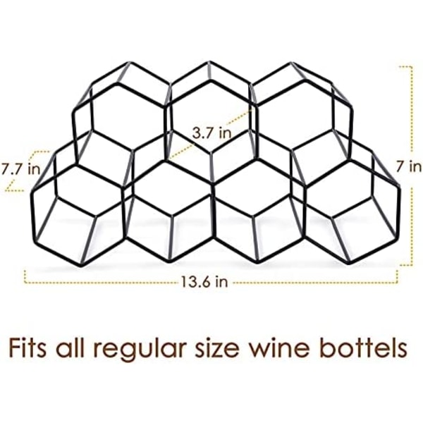 Bordplade vinreol -7 flaskeholder, fritstående vinreol