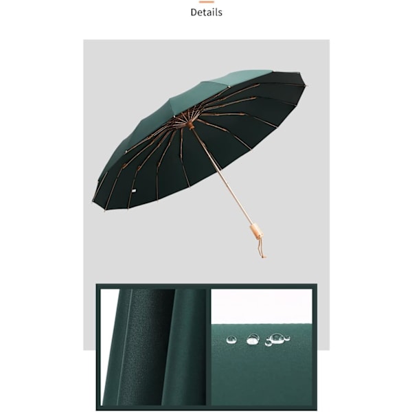 Paraply Stærk Vindafvisende 16K Manuel Paraply Mænd Parasol Kvinder Regn Store Paraplyer Super Solbeskyttelse Og Uv