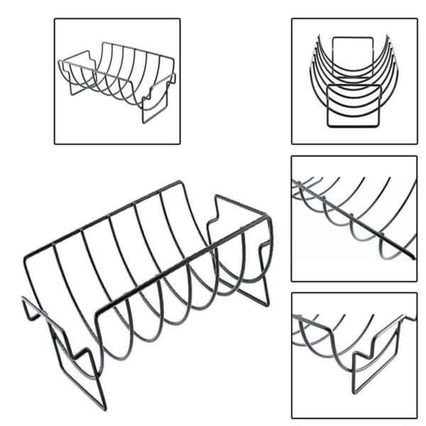 Rib Rack, Non-Stick Grill Rib Stand, til udendørs grillværktøj