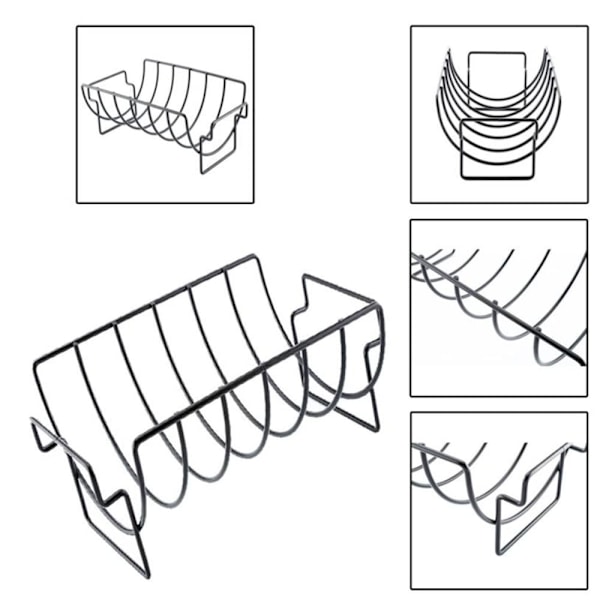 Ribbeholder, Non-Stick Grill Rib Stativ, for Utendørs Grillverktøy